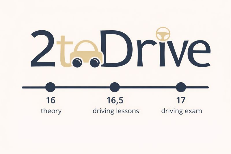 2toDrive driving lessons - Start driving from age 16.5